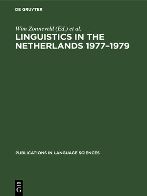 cover image of Linguistics in the Netherlands 1977–1979